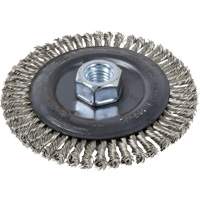 Brosse pour cordon de soudure, Dia. 4", Fils 0,022", Arbre 5/8"-11, Acier inoxydable FMT Sales Ltd