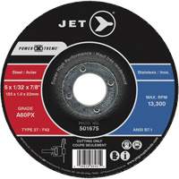 A46PX Power-Xtreme Cut-Off Wheel, 5" x 0.062", 7/8" Arbor, Type 27, 13300 RPM FMT Sales Ltd