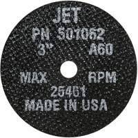 POWERPLUS Cut-Off Wheel, 3" x 1/16", 3/8" Arbor, Type 1, 25100 RPM FMT Sales Ltd