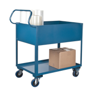 Chariots de service &agrave; bordure profonde, 2 Tiers, 24" la x 47" h x 36" p, Capacit&eacute; 1200 lb FMT Sales Ltd