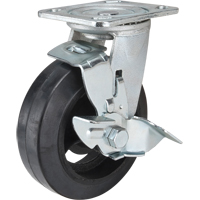 Mold-on Caster, Swivel with Brake, 6" (152.4 mm), Rubber, 550 lbs. (249 kg.) FMT Sales Ltd