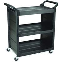 Bussing Cart with End Panels, 3 Tiers, 18-5/8" x 36-5/8" x 33-5/8", 150 lbs. Capacity FMT Sales Ltd