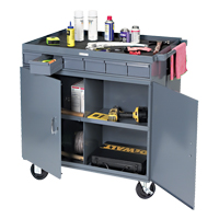 Poste de travail &agrave; deux c&ocirc;t&eacute;s mobile et robuste, 1200 lb Capacit&eacute;, Acier, 34" x la, 34" x ha, 24" p, Enti&egrave;rement soud&eacute;, 6 tirroirs FMT Sales Ltd