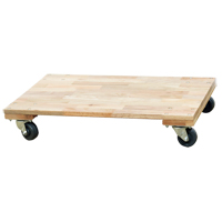 Solid Platform Wood Dolly, Rubber Wheels, 900 lbs. Capacity, 18" W x 30" D x 6" H FMT Sales Ltd