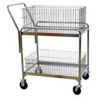 Chariot de bureau en treillis m&eacute;tallique pour le courrier, 200 lb Capacit&eacute;, Chrome, 20" p x 33" la x 37-1/2" h, Chrom&eacute; FMT Sales Ltd