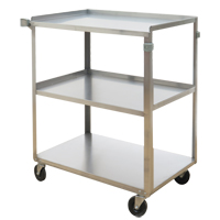 Chariots &agrave; tablette, 3 Tiers, 17-5/8" la x 33" h x 27-1/8" p, Capacit&eacute; 300 lb FMT Sales Ltd