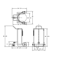Grand chariot LCC pour bouteille de gaz liquide, Roues Polyur&eacute;thane, Base de 20" la x 20" p, 1000 lb FMT Sales Ltd