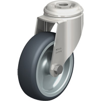 Roulette en &eacute;lastom&egrave;re thermoplastique acier inoxydable, Pivotant, Diam&egrave;tre 4" (102 mm), Capacit&eacute; 240 lb (108 kg) FMT Sales Ltd
