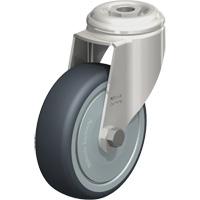 Roulette en &eacute;lastom&egrave;re thermoplastique acier inoxydable, Pivotant, Diam&egrave;tre 4" (102 mm), Capacit&eacute; 240 lb (108 kg) FMT Sales Ltd