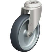 Roulette en &eacute;lastom&egrave;re thermoplastique acier inoxydable, Pivotant, Diam&egrave;tre 5" (127 mm), Capacit&eacute; 265 lb (120 kg) FMT Sales Ltd