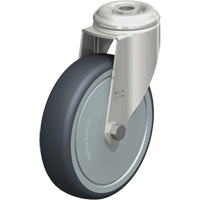 Roulette en &eacute;lastom&egrave;re thermoplastique acier inoxydable, Pivotant, Diam&egrave;tre 5" (127 mm), Capacit&eacute; 265 lb (120 kg) FMT Sales Ltd