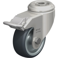 Roulette en &eacute;lastom&egrave;re thermoplastique acier inoxydable, Pivotant avec frein, Diam&egrave;tre 3-1/8" (79,5 mm), Capacit&eacute; 220 lb (100 kg) FMT Sales Ltd