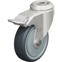 Roulette en &eacute;lastom&egrave;re thermoplastique acier inoxydable, Pivotant avec frein, Diam&egrave;tre 4" (102 mm), Capacit&eacute; 240 lb (108 kg) FMT Sales Ltd