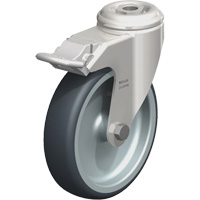 Roulette en &eacute;lastom&egrave;re thermoplastique acier inoxydable, Pivotant avec frein, Diam&egrave;tre 5" (127 mm), Capacit&eacute; 265 lb (120 kg) FMT Sales Ltd