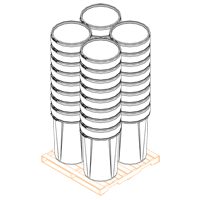Nestable Polyethylene Drum, 55 US gal (45 imp. gal.), Open Top, Yellow FMT Sales Ltd
