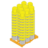 Nestable Polyethylene Drum, 10 US gal (8.33 imp. gal.), Open Top, Blue FMT Sales Ltd