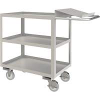 Chariot de pr&eacute;paration de commande de calibre industriel, 39" h x 18-1/8" la x 45" p, 3 Tablettes, Capacit&eacute; 1200 lb FMT Sales Ltd
