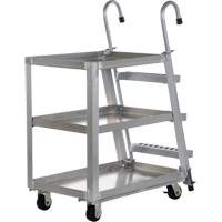 Chariot de pr&eacute;l&egrave;vement de stock, Aluminium, 21-7/8" la x 40" p, 3 tablettes, Capacit&eacute; 660 lb FMT Sales Ltd