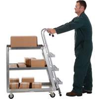 Chariot de pr&eacute;l&egrave;vement de stock, Aluminium, 21-7/8" la x 40" p, 3 tablettes, Capacit&eacute; 660 lb FMT Sales Ltd