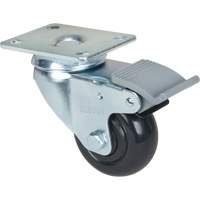 Caster, Swivel with Brake, 3" (76.2 mm), Polyolefin, 250 lbs. (113.4 kg) FMT Sales Ltd