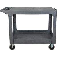 Flat-Shelf Utility Service Cart, 2 Tiers, 25-1/4" x 32-1/4" x 44", 550 lbs. Capacity FMT Sales Ltd