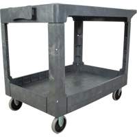 Flat-Shelf Utility Service Cart, 2 Tiers, 25-1/4" x 32-1/4" x 44", 550 lbs. Capacity FMT Sales Ltd