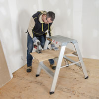 Portable Work-Stand Saw Horse, Aluminum Frame, 12-1/4" D x 36" H FMT Sales Ltd