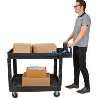 Utility Cart, 2 Tiers, 25-5/8" x 33-1/2" x 43-3/4", 550 lbs. Capacity FMT Sales Ltd