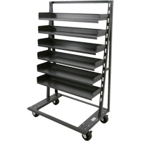 Single-Sided Heavy Duty A-Frame Cart with 6 Trays, 38" x 25" x 63", 2500 lbs. Capacity FMT Sales Ltd