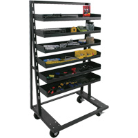 Single-Sided Heavy Duty A-Frame Cart with 6 Lipped Trays, 38" x 25" x 63", 2500 lbs. Capacity FMT Sales Ltd