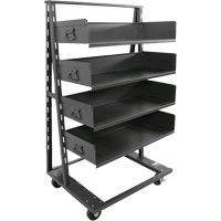 Single-Sided Heavy Duty A-Frame Cart with 4 Large Trays, 38" x 25" x 63", 2500 lbs. Capacity FMT Sales Ltd