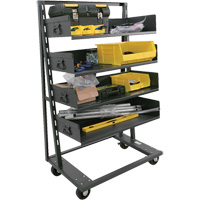 Single-Sided Heavy Duty A-Frame Cart with 4 Large Trays, 38" x 25" x 63", 2500 lbs. Capacity FMT Sales Ltd