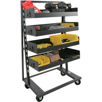 Single-Sided Heavy Duty A-Frame Cart with 4 Large Lipped Trays, 38" x 25" x 63", 2500 lbs. Capacity FMT Sales Ltd