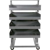 Double-Sided Heavy Duty A-Frame Cart with 8 Large Lipped Trays, 38" x 30" x 63", 2500 lbs. Capacity FMT Sales Ltd