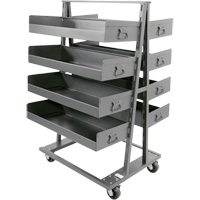 Double-Sided Heavy Duty A-Frame Cart with 8 Large Lipped Trays, 38" x 30" x 63", 2500 lbs. Capacity FMT Sales Ltd