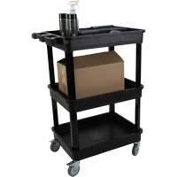 Chariot utilitaire avec tablette &agrave; bordure profonde, 3 tiers, 19" x 39-1/2" x 28-1/4", Capacit&eacute; 330 lb FMT Sales Ltd