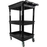 Chariot utilitaire avec tablette &agrave; bordure profonde, 3 tiers, 19" x 39-1/2" x 28-1/4", Capacit&eacute; 330 lb FMT Sales Ltd