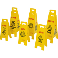 Wet Floor Safety Signs, Quadrilingual with Pictogram FMT Sales Ltd