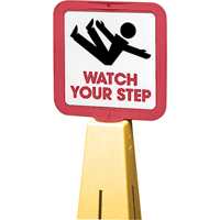 "Watch Your Step" Traffic Cone Message Label, Adhesive, English with Pictogram FMT Sales Ltd