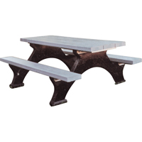 Recycled Plastic Picnic Tables, 6' L x 62-1/4" W, Grey FMT Sales Ltd