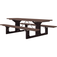 Recycled Plastic Picnic Tables, 6' L x 61-1/2" W, Brown FMT Sales Ltd