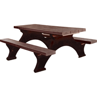 Recycled Plastic Picnic Tables, 8' L x 61-1/2" W, Brown FMT Sales Ltd