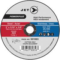 Meule &agrave; tronçonner POWERPLUS, 3" x 3/32", Arbre de 3/8", Type 1, 25 100 Tr/min FMT Sales Ltd