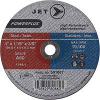 Meule &agrave; tronçonner POWERPLUS A60, 4" x 1/16", Arbre de 3/8", Type 1, 19100 Tr/min FMT Sales Ltd