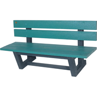 Outdoor Park Benches, Recycled Plastic, 60" L x 22-13/16" W x 29-13/16" H, Green FMT Sales Ltd