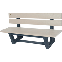 Outdoor Park Benches, Recycled Plastic, 60" L x 22-13/16" W x 29-13/16" H, Sand FMT Sales Ltd