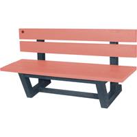 Outdoor Park Benches, Recycled Plastic, 60" L x 22-13/16" W x 29-13/16" H, Redwood FMT Sales Ltd