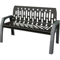 Stream Benches, Steel, 48" L x 25" W x 34" H, Black FMT Sales Ltd
