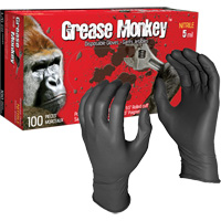 Gants jetables Grease Monkey, Grand, Nitrile, 5 mils, Sans poudre, Noir FMT Sales Ltd