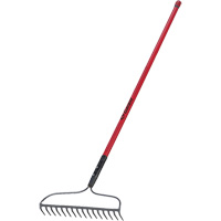 Bow Rake, Fibreglass Handle, 66" L, 16-4/5" Blade, 16 Tines FMT Sales Ltd